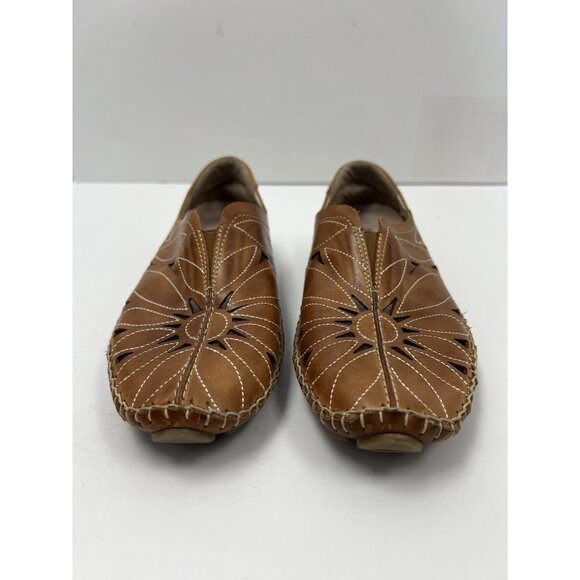 Pikolinos Jerez Brandy Brown Leather Loafers Flats Women 38 Slip on Breathable - Picture 7 of 9